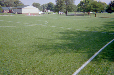 Mowed and lined soccer field, by me